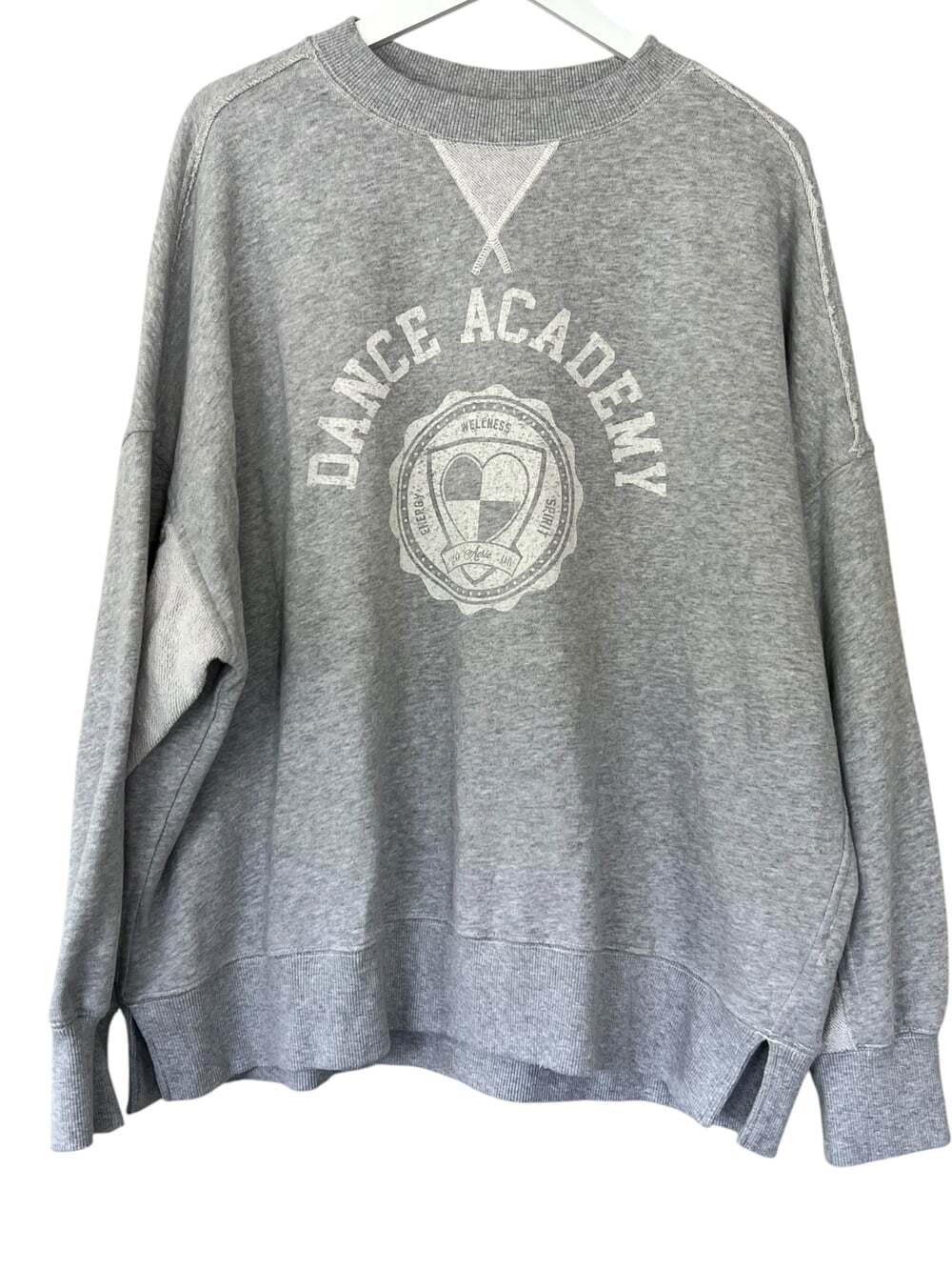 Aerie Dance Academy Sweatshirt Womens Large Gray Crewneck Ballet Graphic Oversiz
